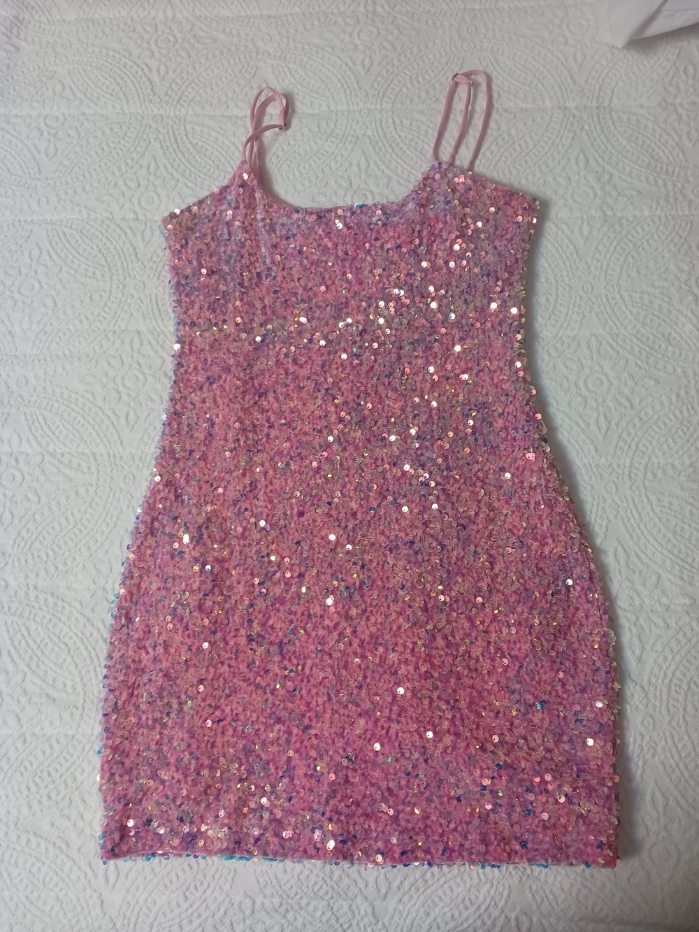 Pink Sequin Dress .